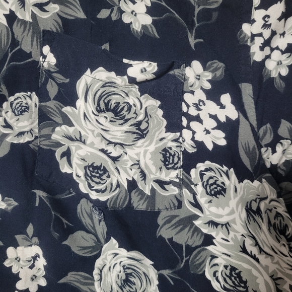 Free Planet Floral Short Sleeve Button Up Shirt Men’s Size L EUC - Picture 4 of 5